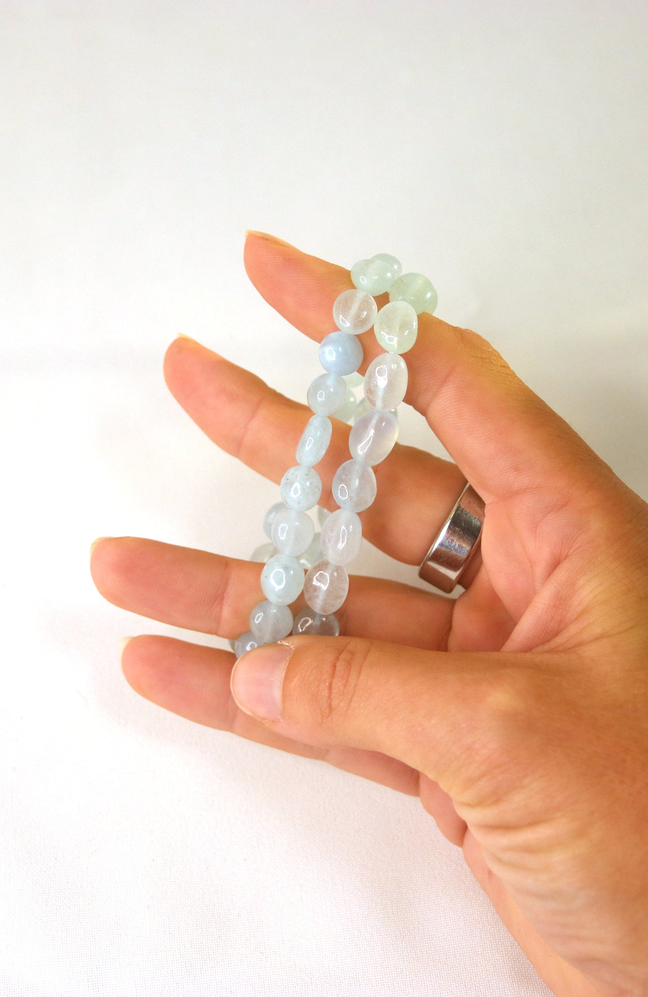 Aquamarine 8-12mm Nugget Bracelet 391
